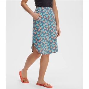 Gingko pattern midi skirt